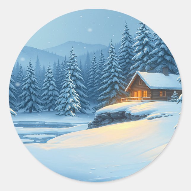Silent Snow  Classic Round Sticker (Front)
