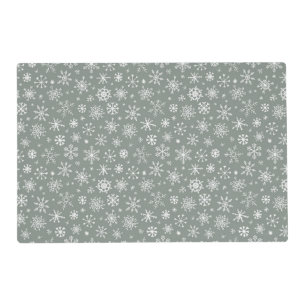 Silent Snowfall: Elegant Winter Flurry Placemat