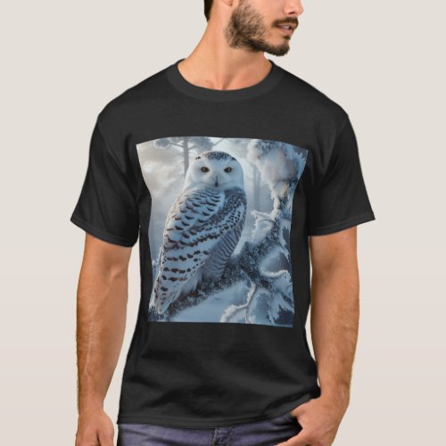 Silent Soar _ Majestic Owls Gliding Through the Ni T_Shirt
