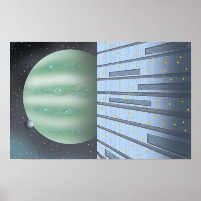 Silent spaceport overlooking an unknown planet. poster (Front)