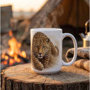 Silent Stalker Leopard African Wildlife Art Coffee Mug