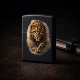 Silent Stalker Leopard   African Wildlife Art Zippo Lighter
