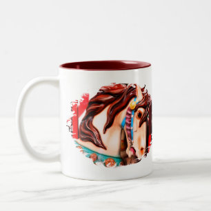 Silent Steed Carousel Horse Two-Tone Coffee Mug
