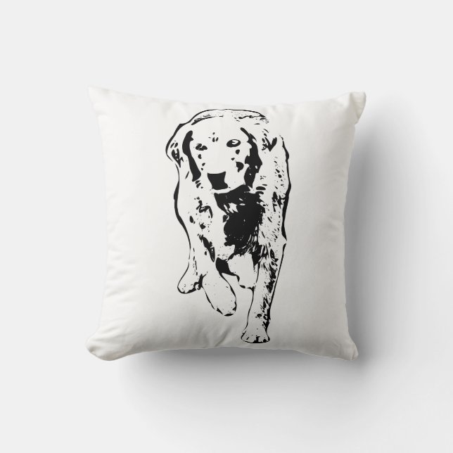 Silent Steps in Fall Shadows Throw Pillow (Front)