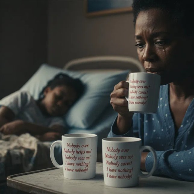 Silent Strength Mug for Broken Souls (Nobody ever helps me. Nobody sees us. Nobody cares. I have nothing. I have nobody)