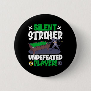 Silent Striker - Billiards And Cat  Button