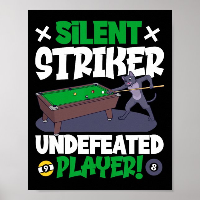 Silent Striker - Billiards And Cat  Poster (Front)