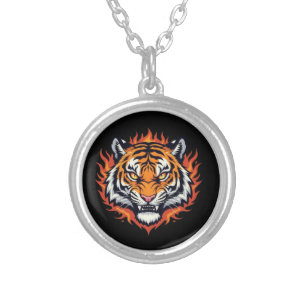 Silent Tiger – Precision and Power Silver Plated Necklace