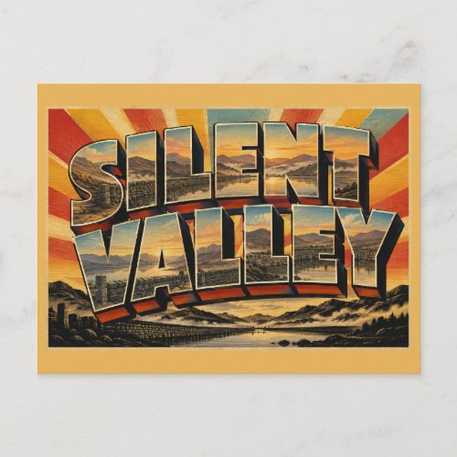 Silent Valley Northern Ireland Vintage Travel Art Postcard
