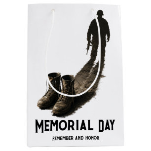 Silent Valor – Memorial Day Tribute Soldier Shadow Medium Gift Bag
