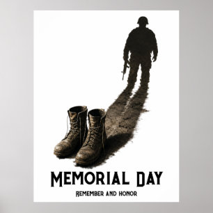 Silent Valor – Memorial Day Tribute Soldier Shadow Poster