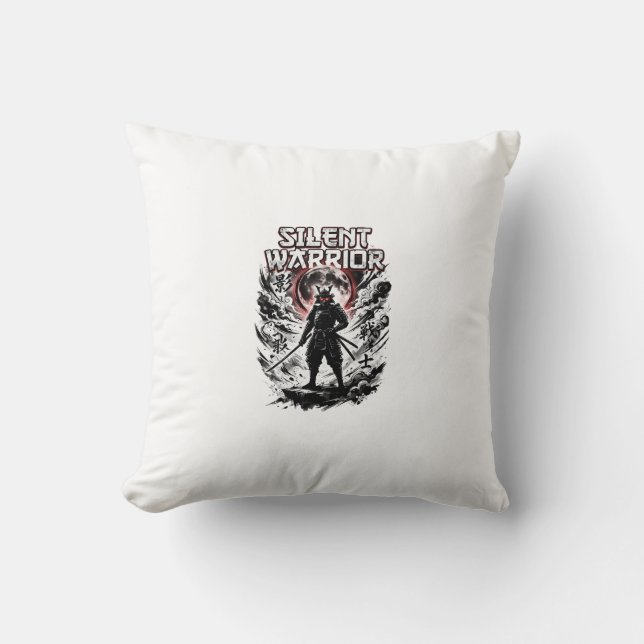 Silent Warrior Anime Throw Pillow (Front)