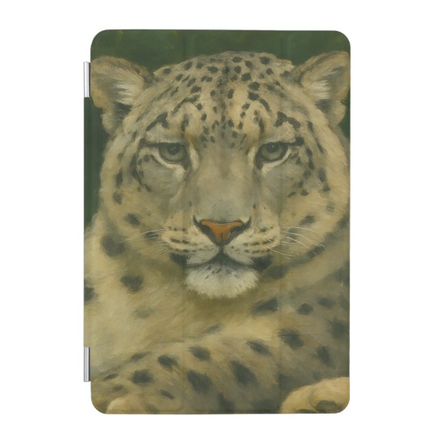 Silent Watcher – Snow Leopard in Forest Light iPad Mini Cover (Front)