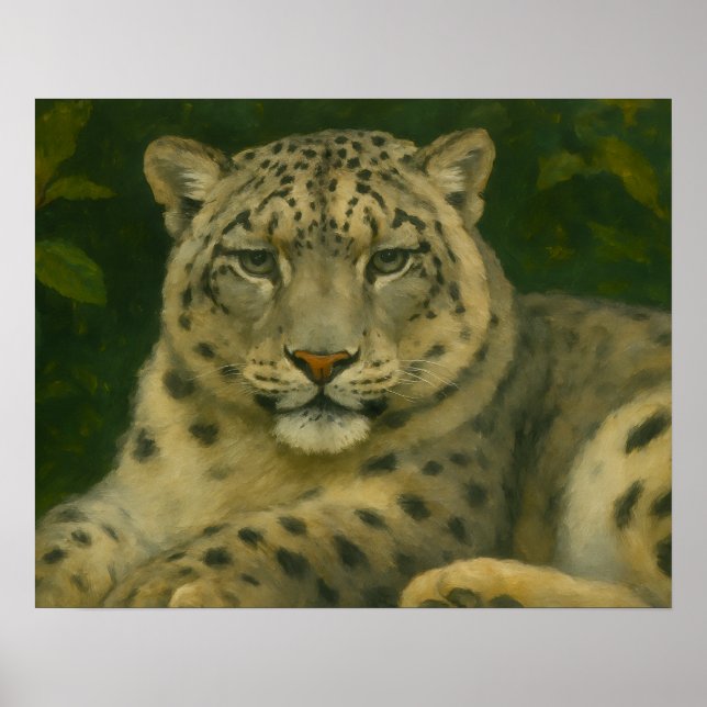 Silent Watcher – Snow Leopard in Forest Light Poster (Front)