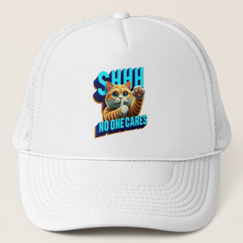 Silent Whispers of a Disinterest Shhh No One Cares Trucker Hat