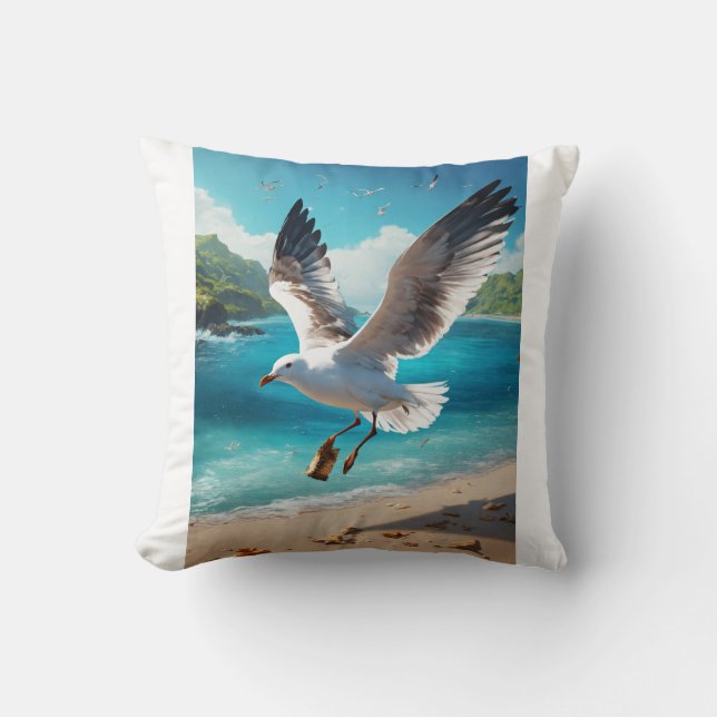  Silent Wing, Hidden Sting Throw Pillow (Front)