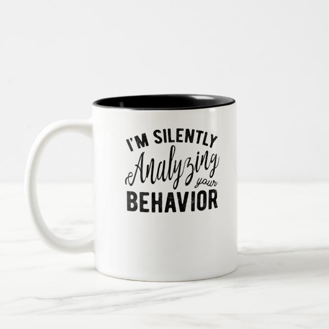 Silently Analyzing Your Behavior Two-Tone Coffee Mug (Left)