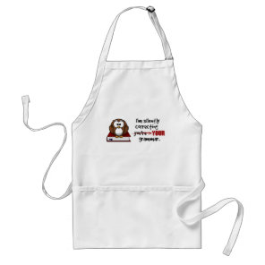 Silently Correcting Your Grammar Sarcastic Owl Adult Apron