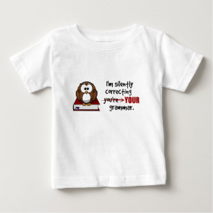 Silently Correcting Your Grammar Sarcastic Owl Baby T-Shirt