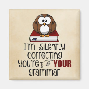 Silently Correcting Your Grammar Sarcastic Owl Magnet