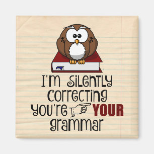 Silently Correcting Your Grammar Sarcastic Owl Magnet