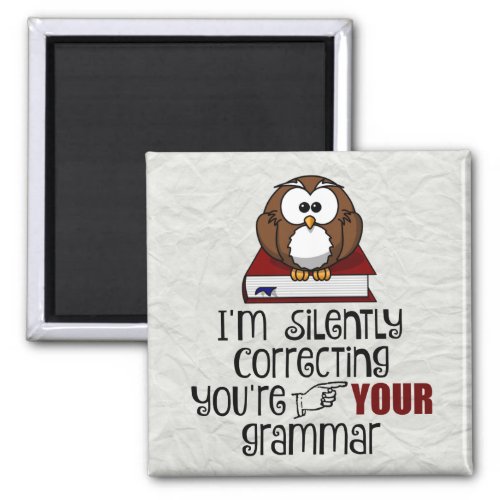 Silently Correcting Your Grammar Sarcastic Owl Magnet