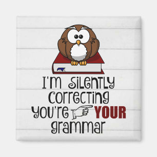 Silently Correcting Your Grammar Sarcastic Owl Magnet
