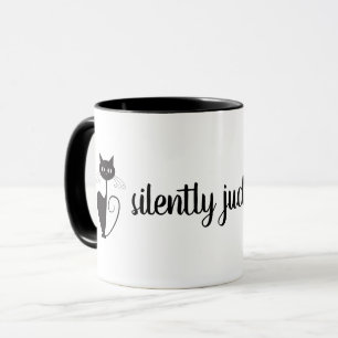 Silently Judging You [Black Cat] Mug