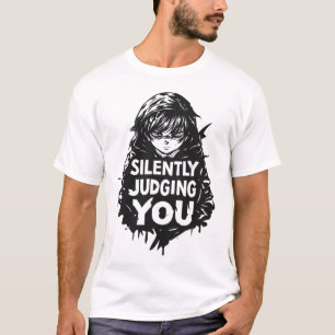 Silently Judging You Dark Anime Ink Grunge Streetw T-Shirt