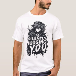 Silently Judging You Funny Anime Grunge Streetwear T-Shirt
