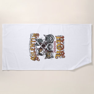 Silently Judging You Vintage Cat Graphic T-Shirt_1 Beach Towel