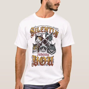 Silently Judging You Vintage Cat Graphic T-Shirt_1 T-Shirt