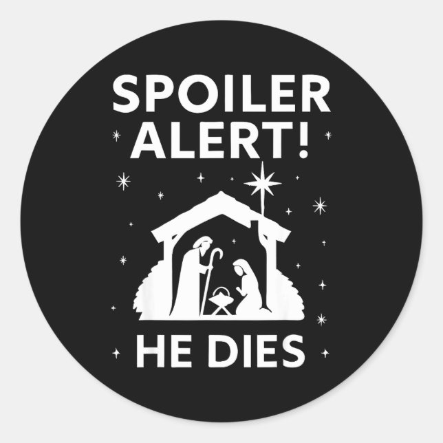 Siler Christmas Nativity Scene Funny Christian Slo Classic Round Sticker (Front)