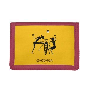 Silhouette African Art, Awesome Moonlight Dance Tri-fold Wallet