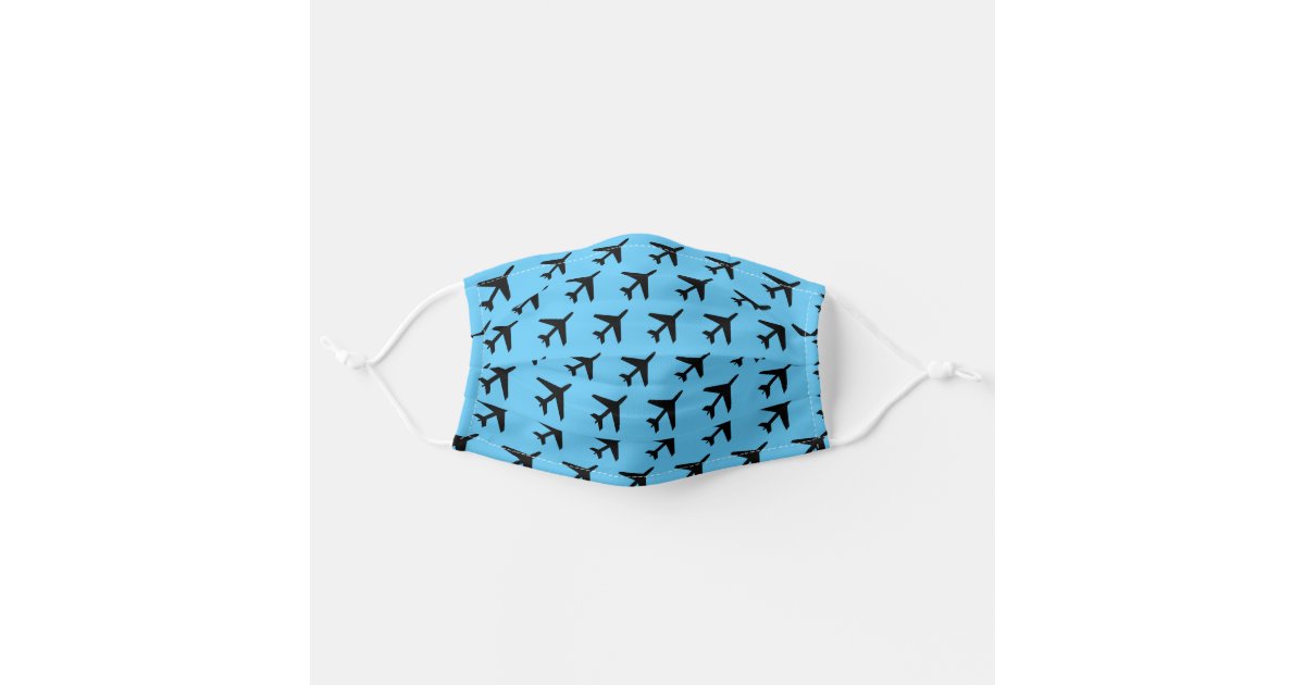 Silhouette Airplane Pattern Cloth Face Mask Zazzle Com