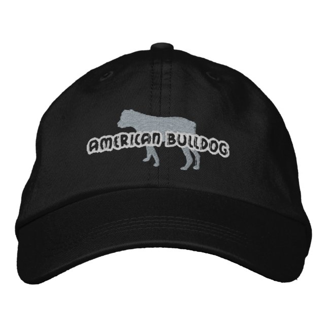 Silhouette American Bulldog Embroidered Baseball Cap (Front)
