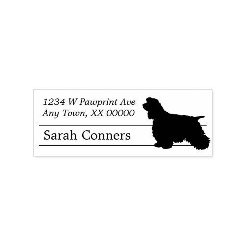 Silhouette American Cocker Spaniel Return Address Rubber Stamp