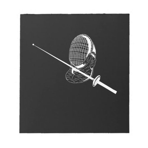 Silhouette American Fencing Mask And Weapon Fencer Notepad