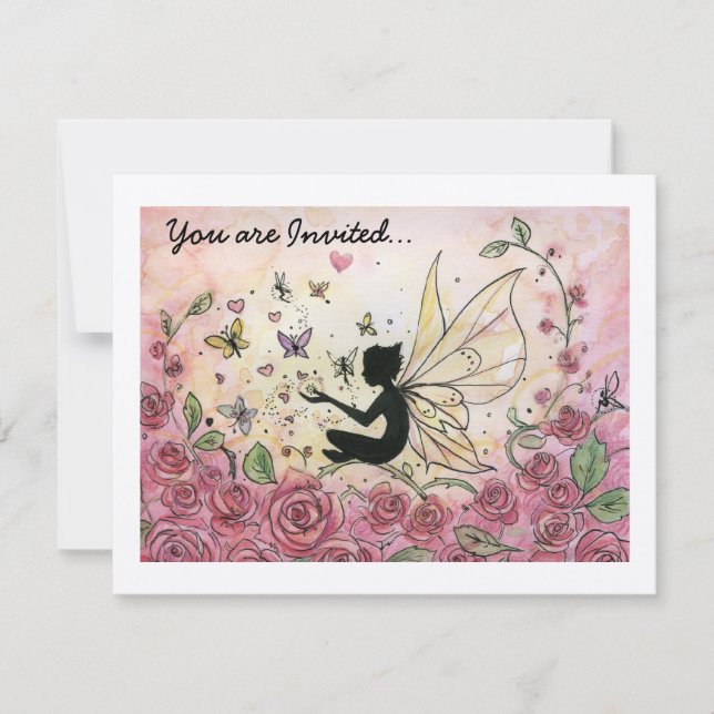 Silhouette and Roses Invitation (Front)