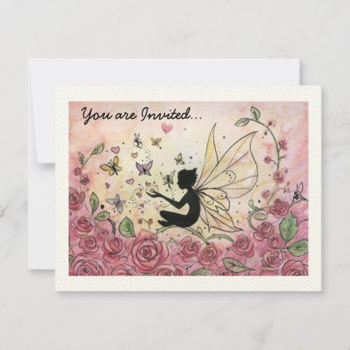 Silhouette and Roses Personalized Invite