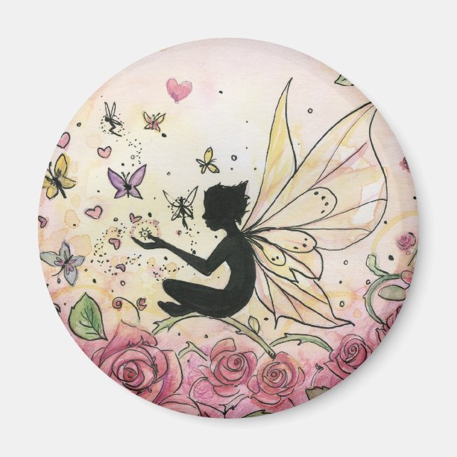 Silhouette and Roses Magnet (Front)