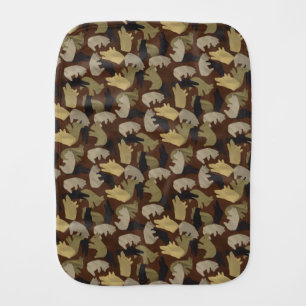 Silhouette Animal Camouflage Brown Baby Burp Cloth