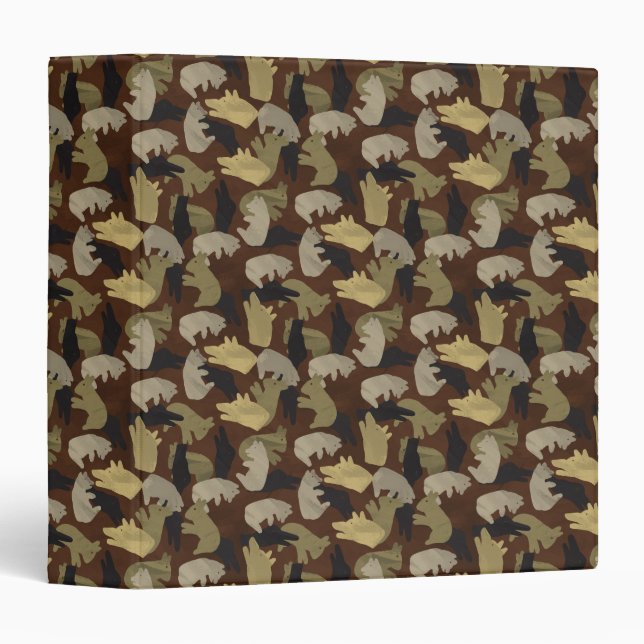 Silhouette Animal Camouflage Brown Binder (Front/Spine)