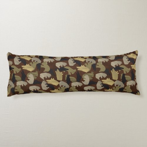 Silhouette Animal Camouflage Brown Body Pillow