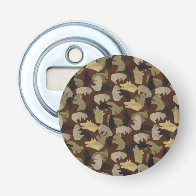 Silhouette Animal Camouflage Brown Bottle Opener (Front)
