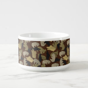 Silhouette Animal Camouflage Brown Bowl