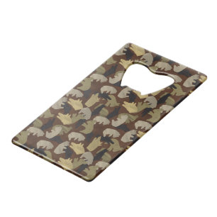 Silhouette Animal Camouflage Brown Credit Card Bottle Opener