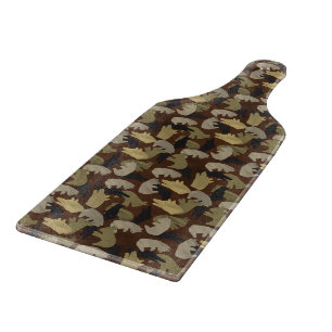 Silhouette Animal Camouflage Brown Cutting Board