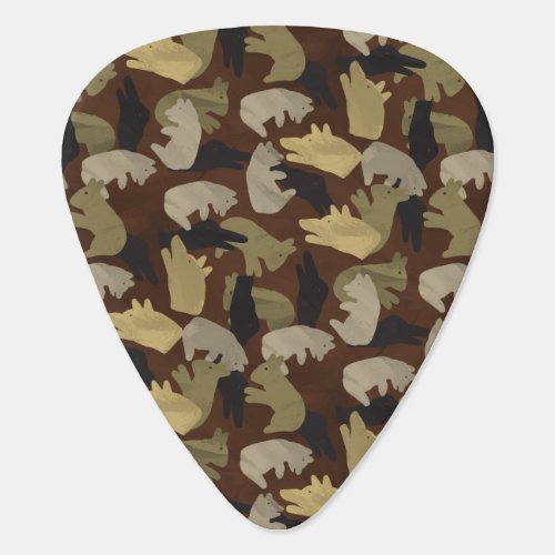 Silhouette Animal Camouflage Brown Guitar Pick