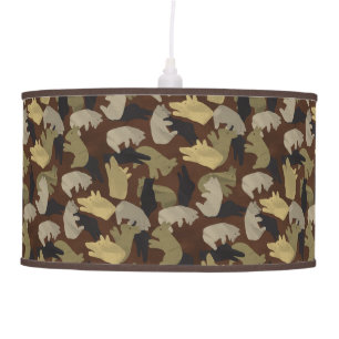 Silhouette Animal Camouflage Brown Hanging Lamp